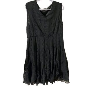 HAANI dress size 2X black lace fit and flare sleeveless western‎